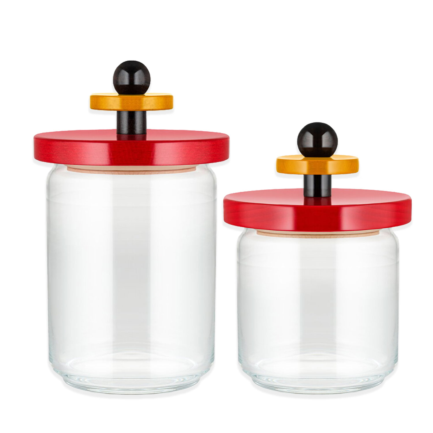 Alessi Ettore Sottsass Glass Container With Wood Lid